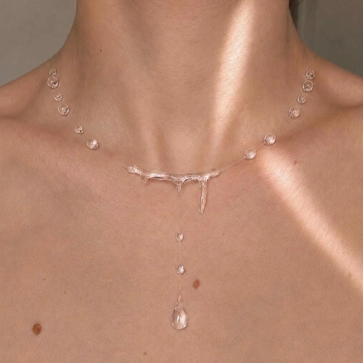 Collier Larme de Cristal (pendentif ramifié transparent)