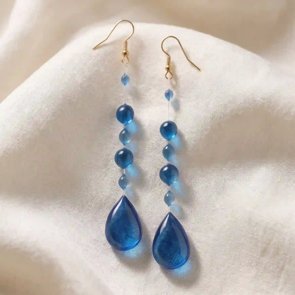 Boucles d'Oreilles Perle Saphir