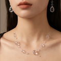 Collier Goutte Suspendue (Dispo en 8 coloris) - Cristal Transparent