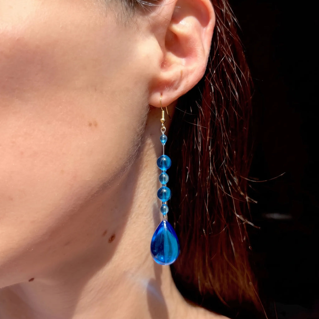 Boucles d'Oreilles Perle Saphir