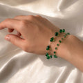 Bracelet Double Rang Vert Émeraude