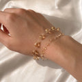 Bracelet Double Rang Doré Pailleté