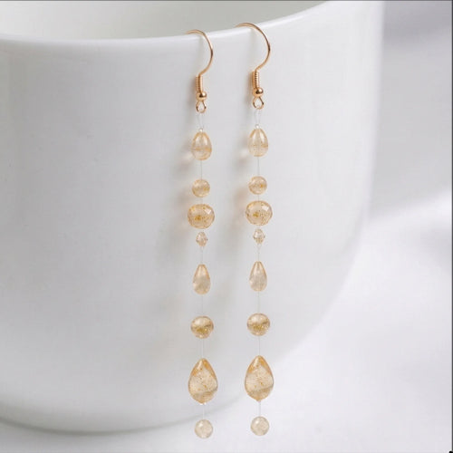 Boucles d'Oreilles Goutte — Doré Pailleté