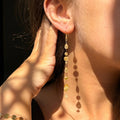 Boucles d'Oreilles Goutte — Doré Pailleté