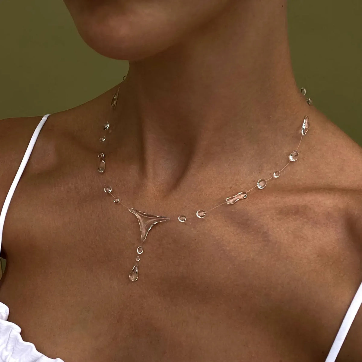 Collier Larmes de Cristal Asymétrique