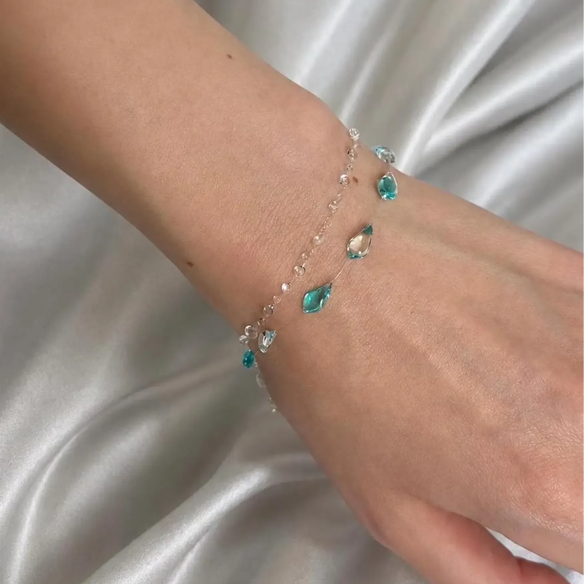 Bracelet Gouttes Turquoise (double rang)